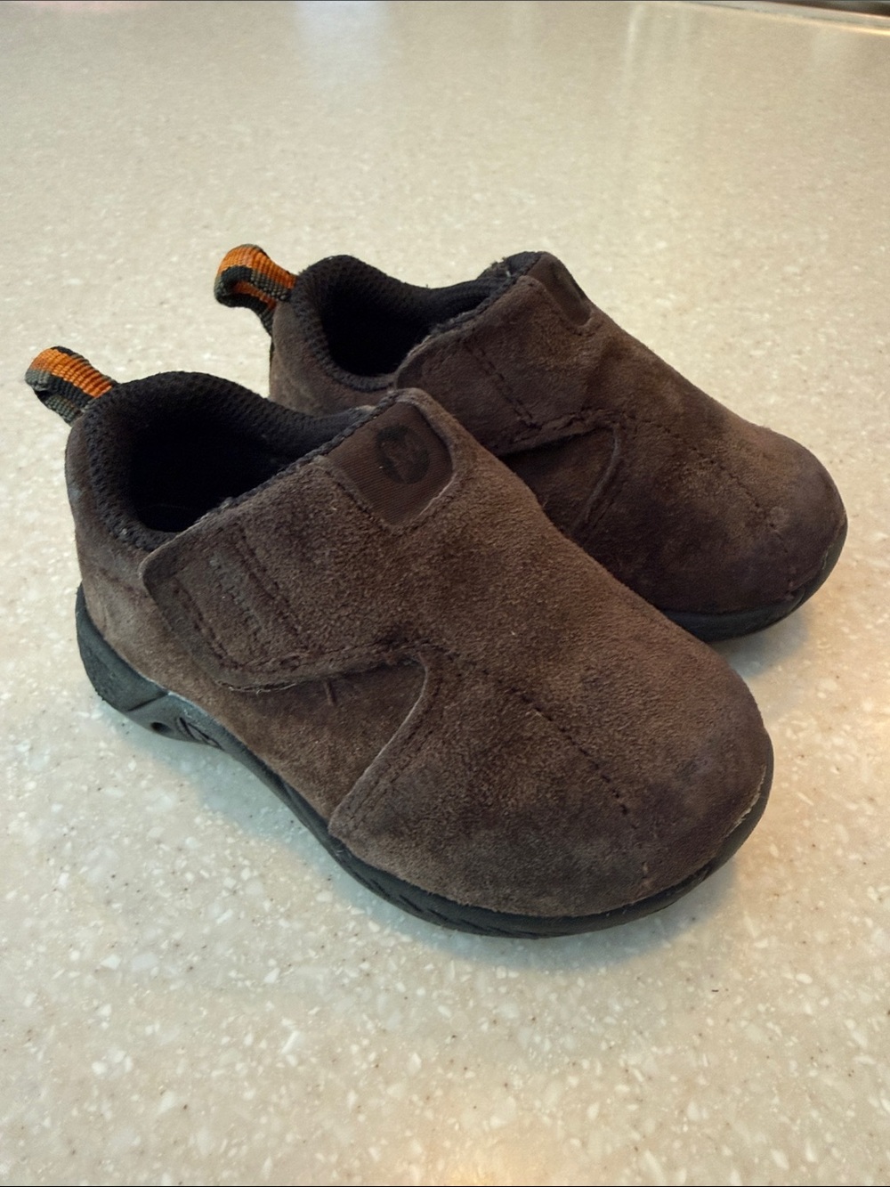 Merrell Jungle Moc Junior Slip-On Trail Suede Shoes Velcro Closure Toddler Size5